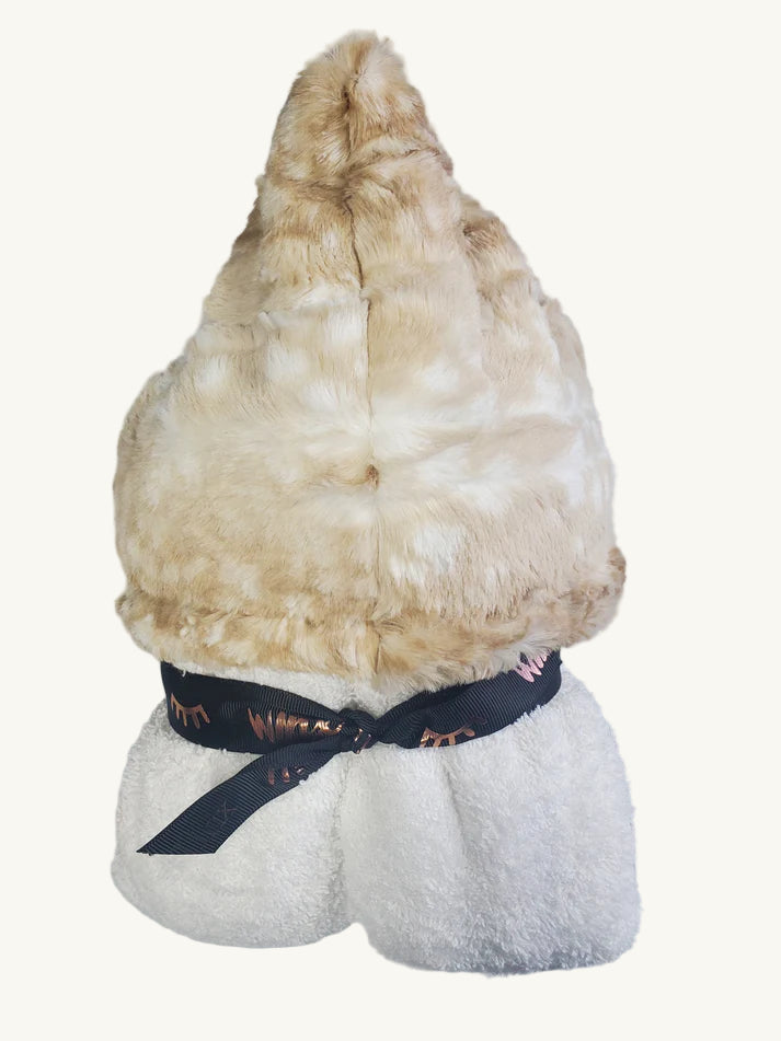 Cibirian Taupe White Hooded Towel