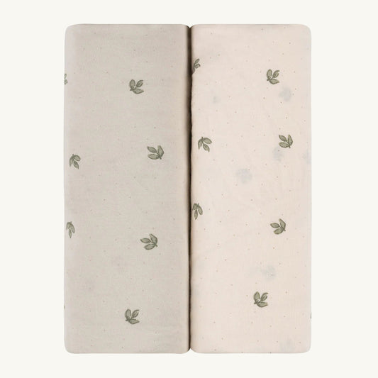 2 Pack Sage Vintage Leaf Cotton Sheets