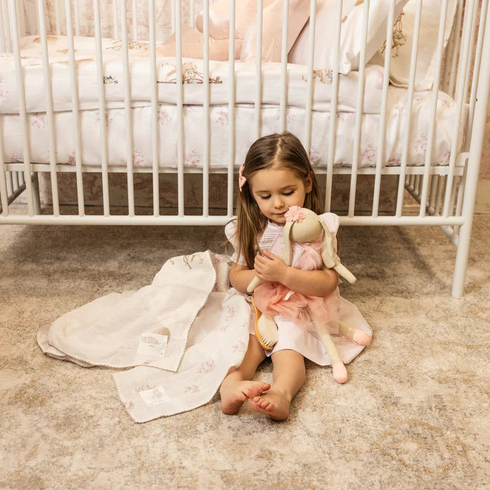 Mauve Carousel Swaddle Burp Cloth Set