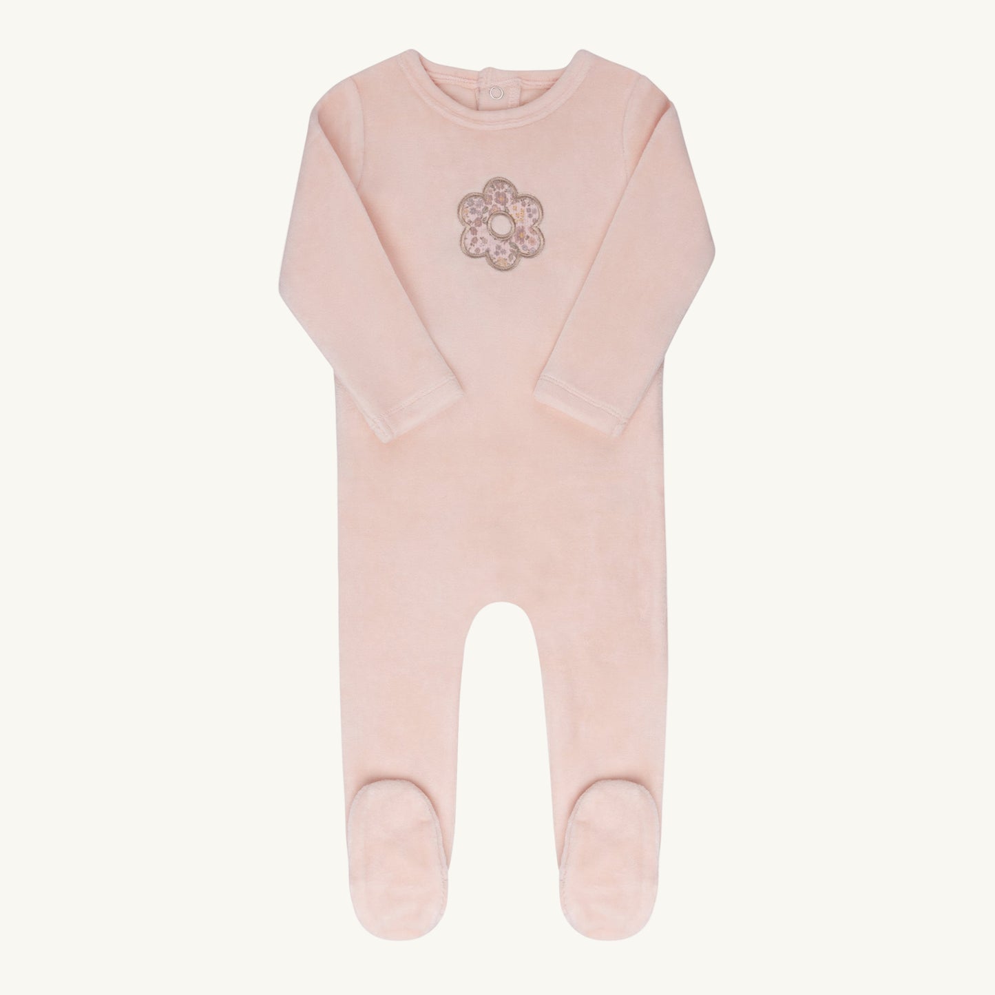Velour Liberty Pink Floral Footie