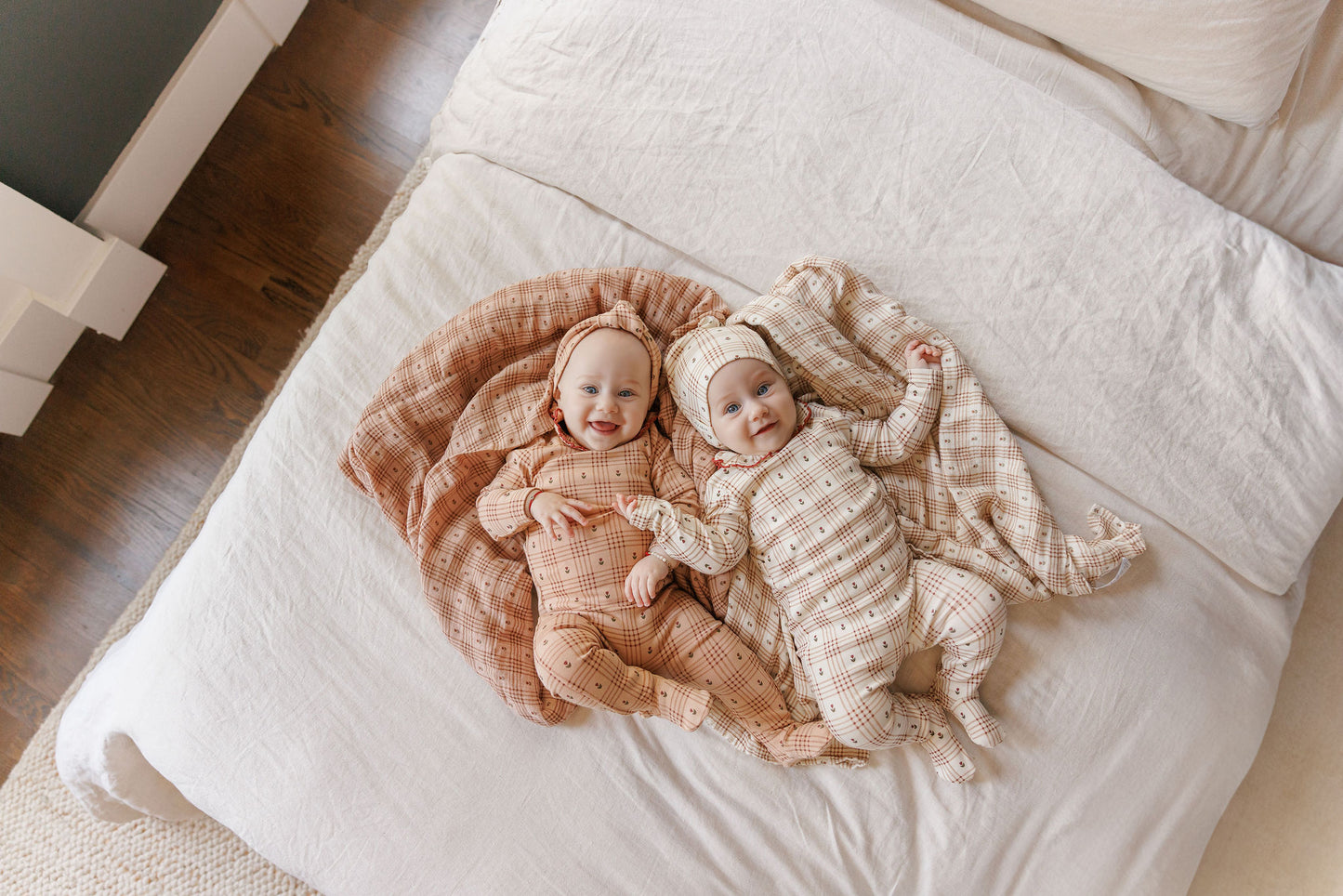 Floral Plaid Collection Ivory/Pink Layette Set