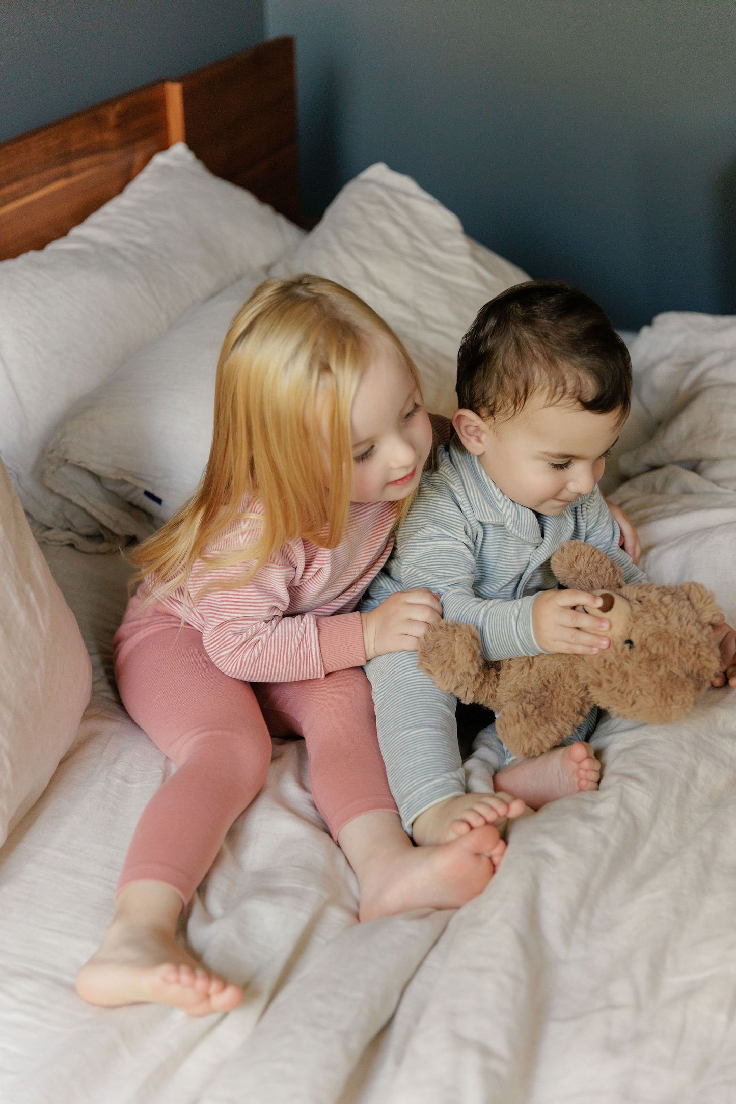 Velour Stripe Collection Light Blue Loungewear