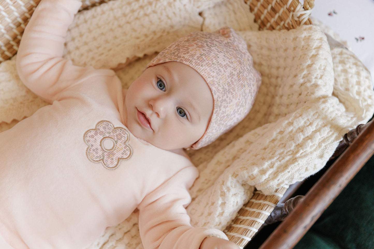 Velour Liberty Pink Floral Layette Set