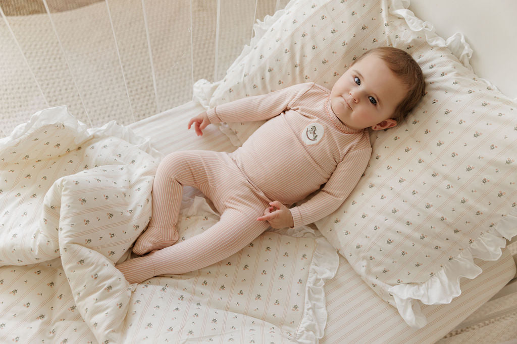 Cotton Rocking Horse Pink Footie Set