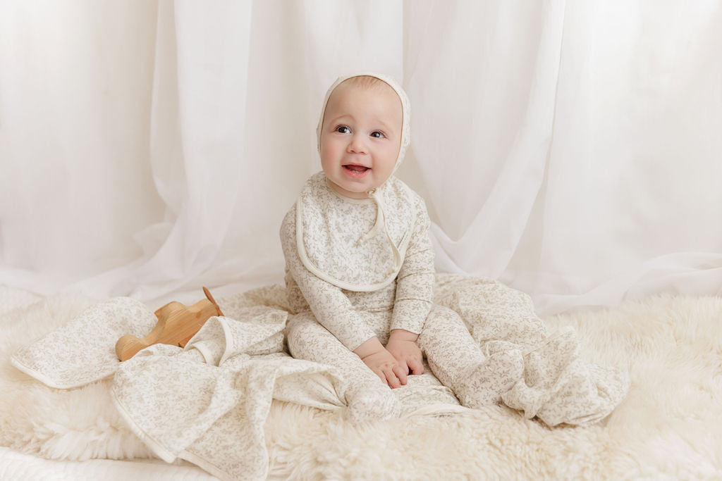 Vine Collection Ivory/Sage Footie Set