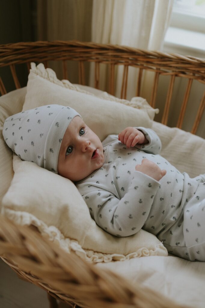 Blue Berry Print Layette Set