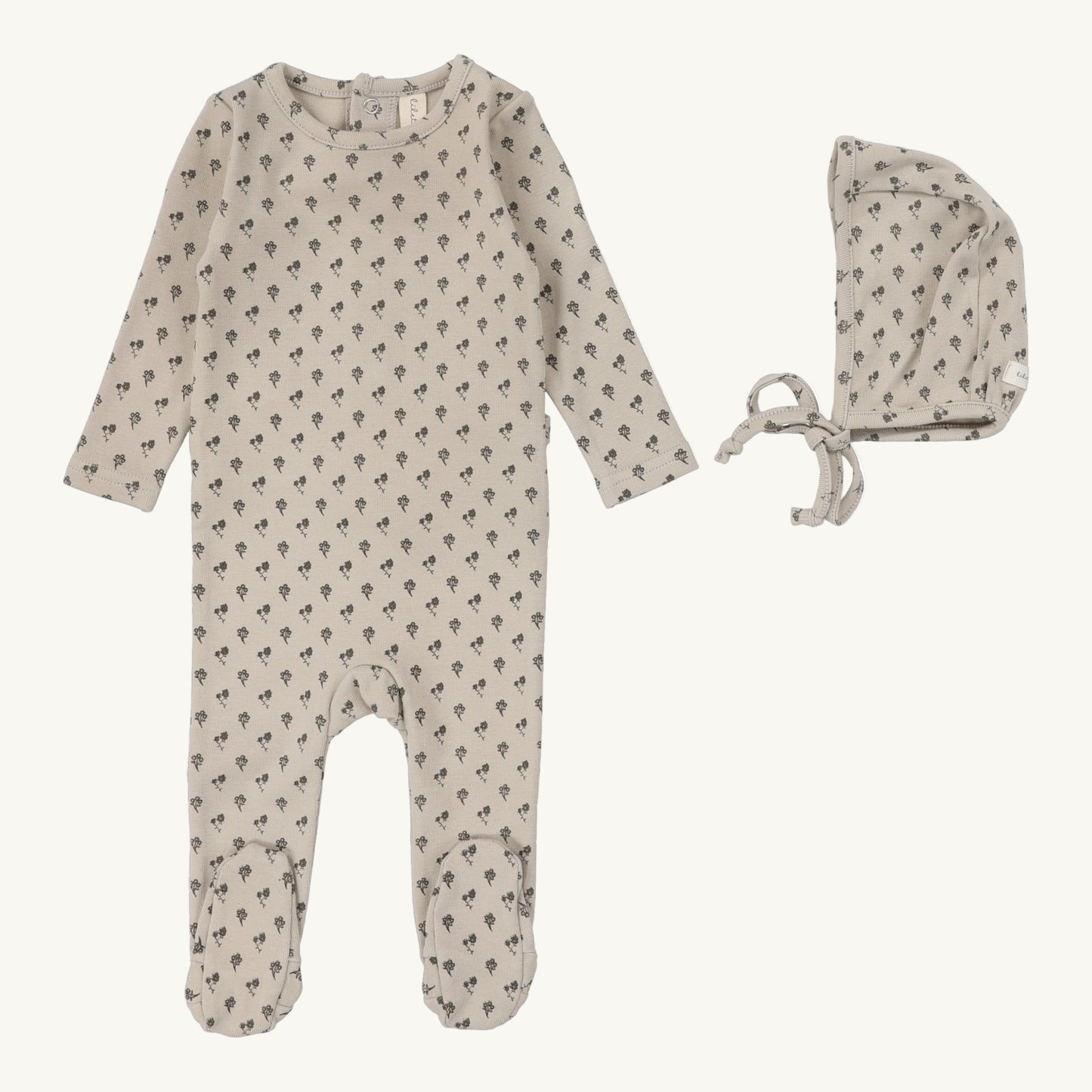 Ballard Print Footie Set Oat