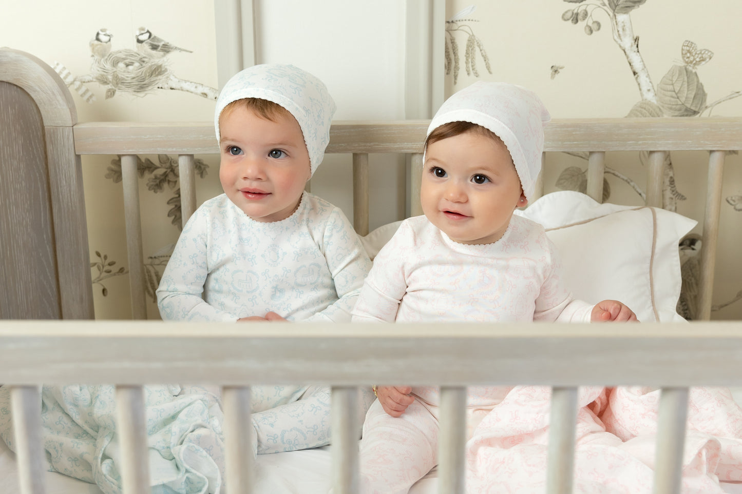 Babyland Toile Footie/Beanie-Ivory Girls