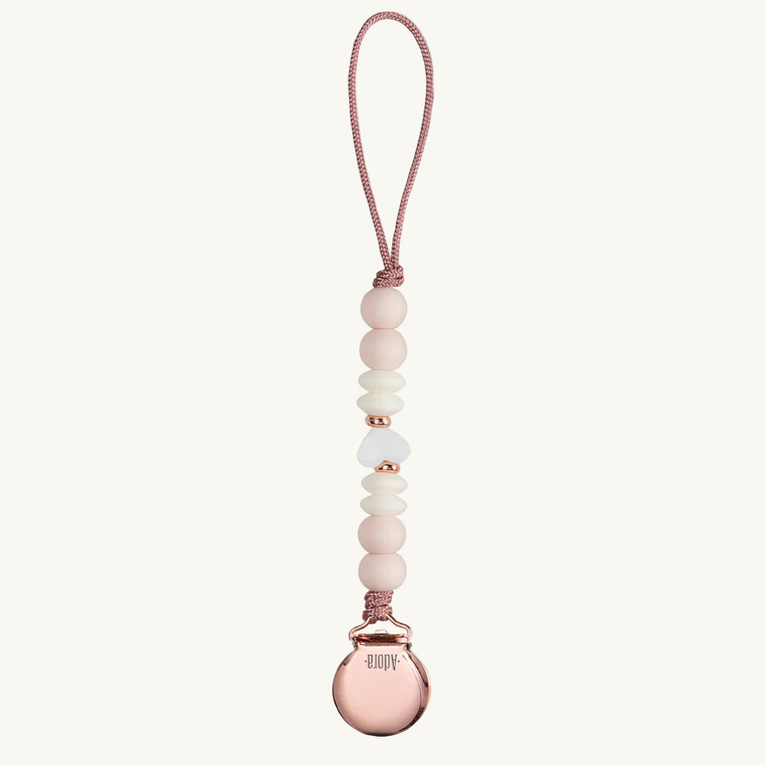 Pacifier Clip Blush Heart