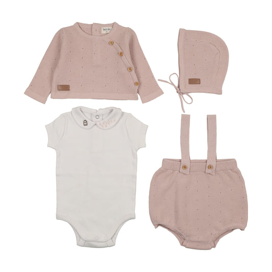 Outfit Set with Onesie Leather Tab Knit