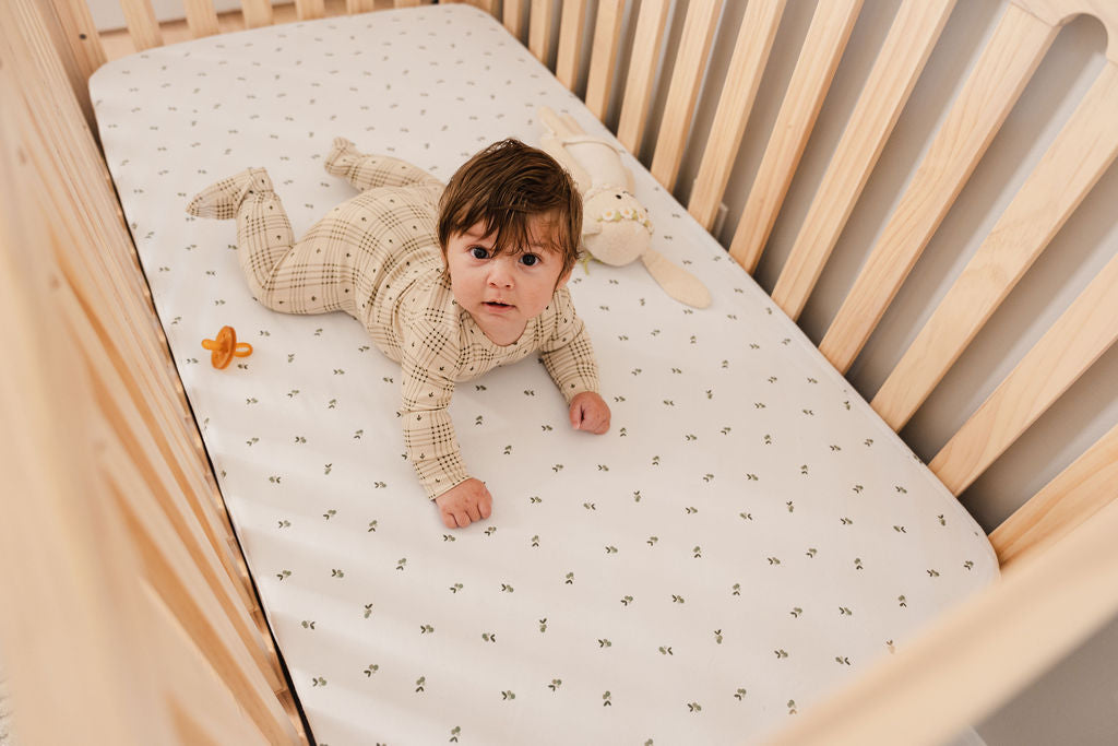 Floral Plaid Collection Tan Footie