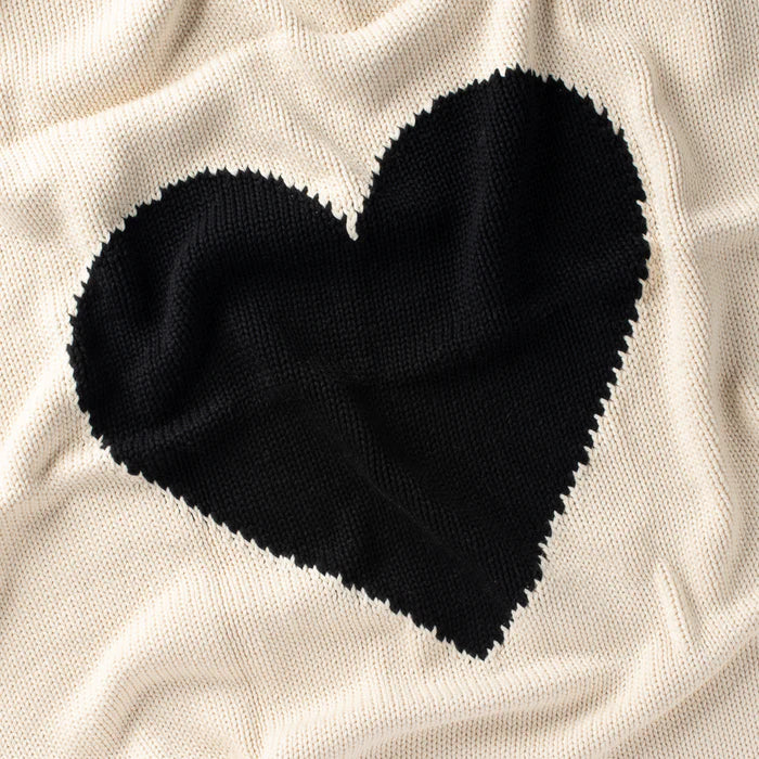 Black Heart Baby Blanket
