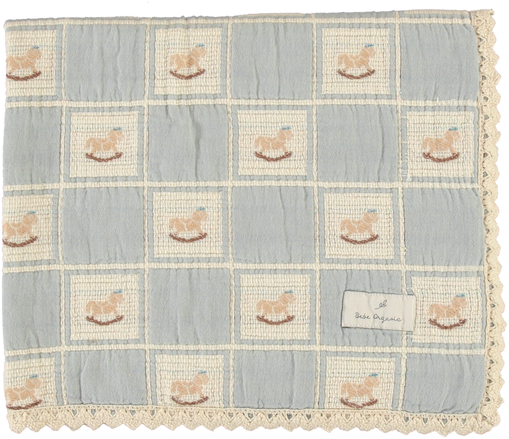 Rocking Horse Blanket Blue Patchwork
