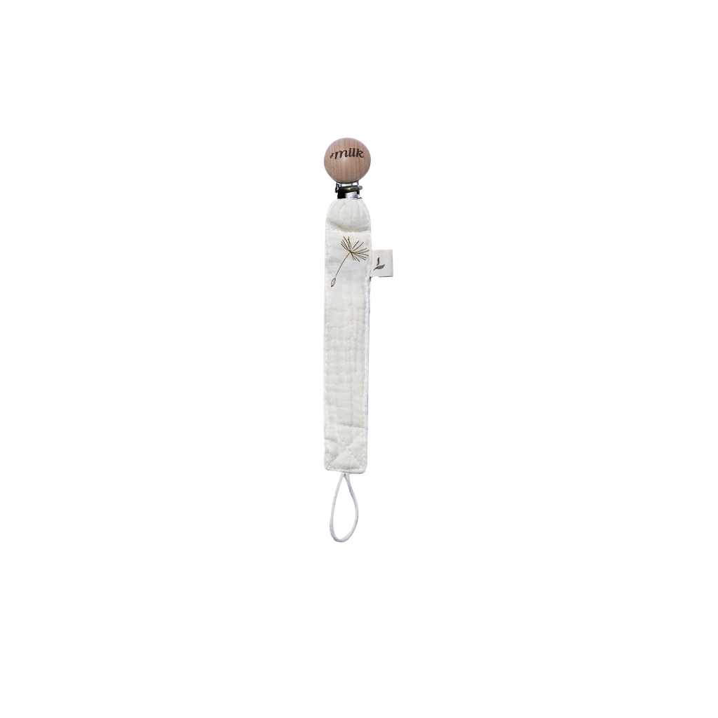 Muslin Paci Clips Wildflower Ivory