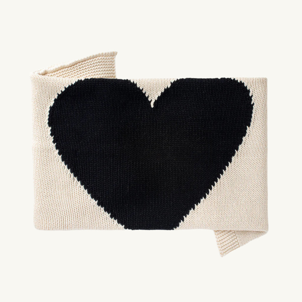 Black Heart Baby Blanket