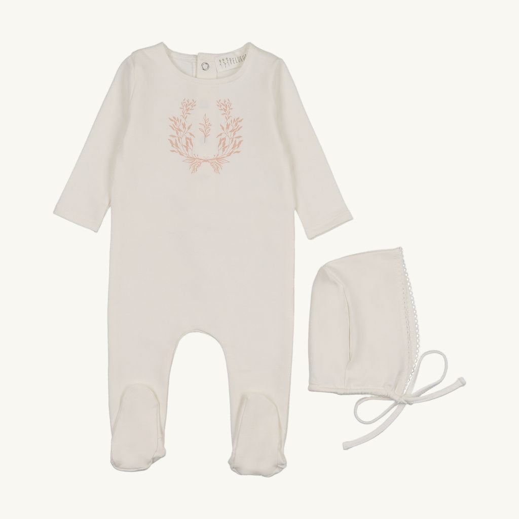 Footie Set Botanical Pink