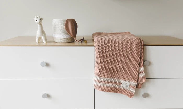 Marici Pink Shell Striped Baby Blanket