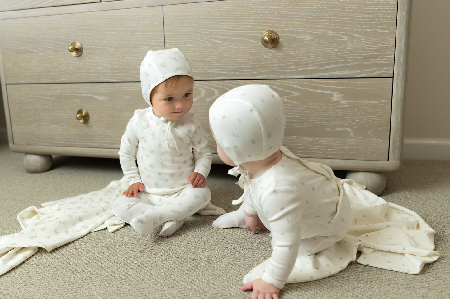 Little Bundles Footie/Bonnet-Ivory Girls