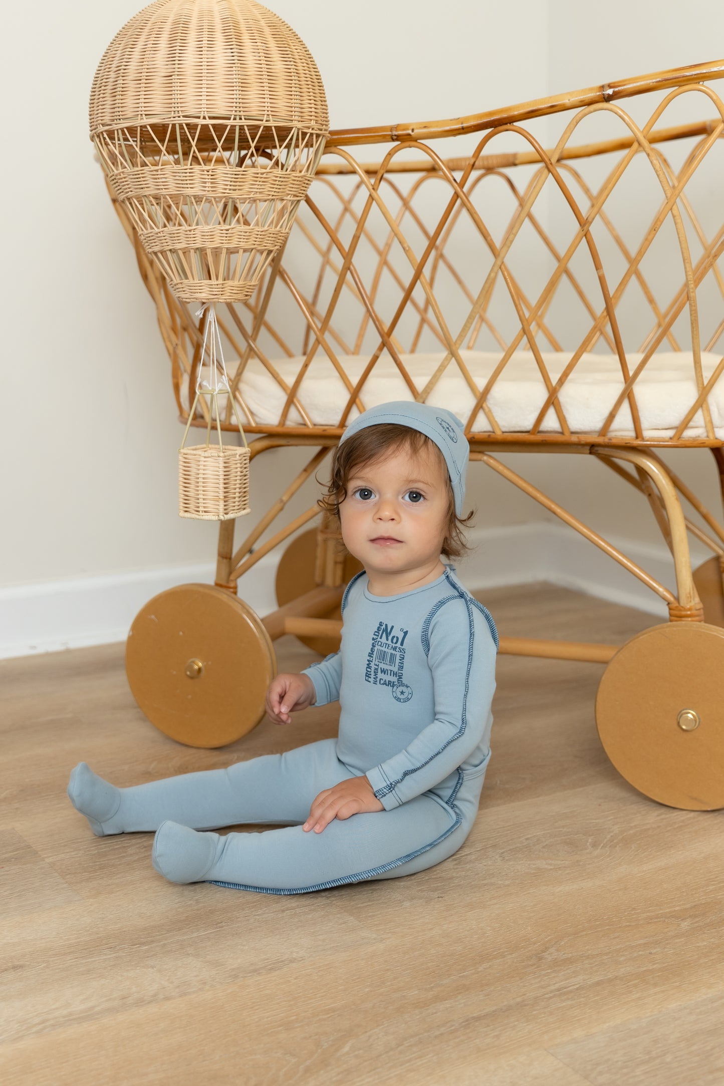 Little Imprint Footie/Beanie-Antique Blue