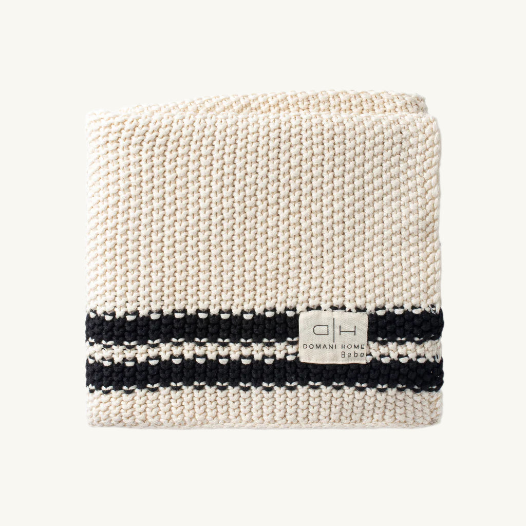 Marici Black Striped Baby Blanket