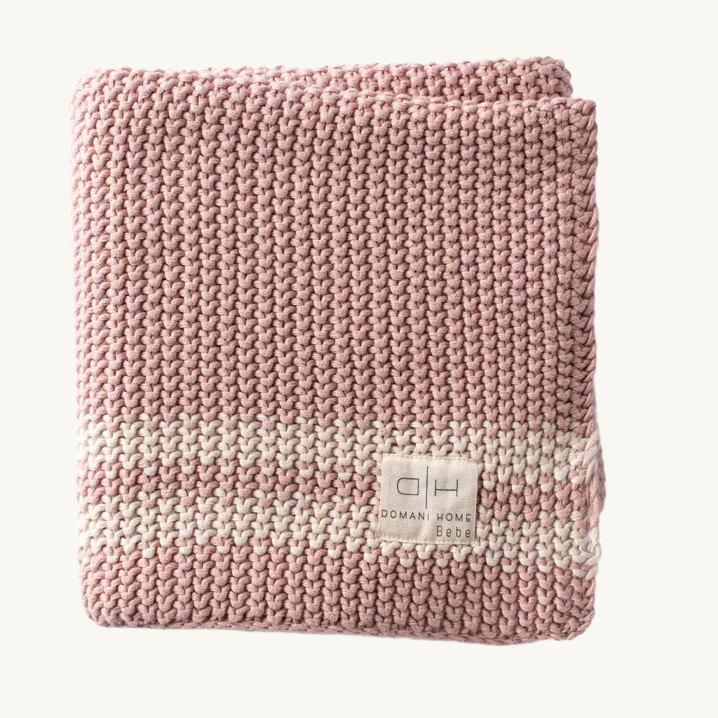 Marici Pink Shell Striped Baby Blanket