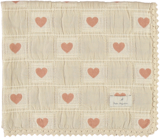 Heart Blanket Mauve Patchwork