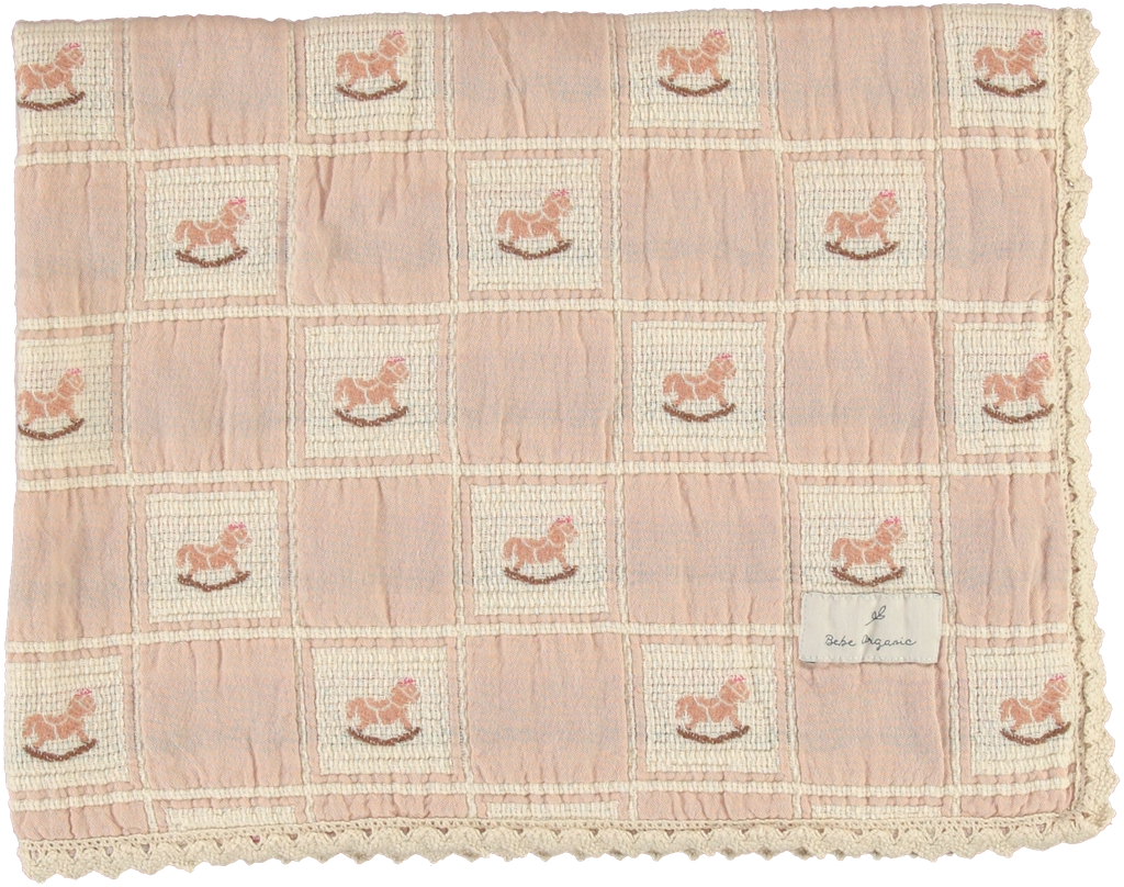 Rocking Horse Blanket Mauve Patchwork