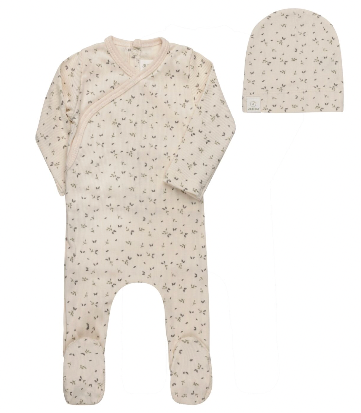 Footie Set Floral Rib
