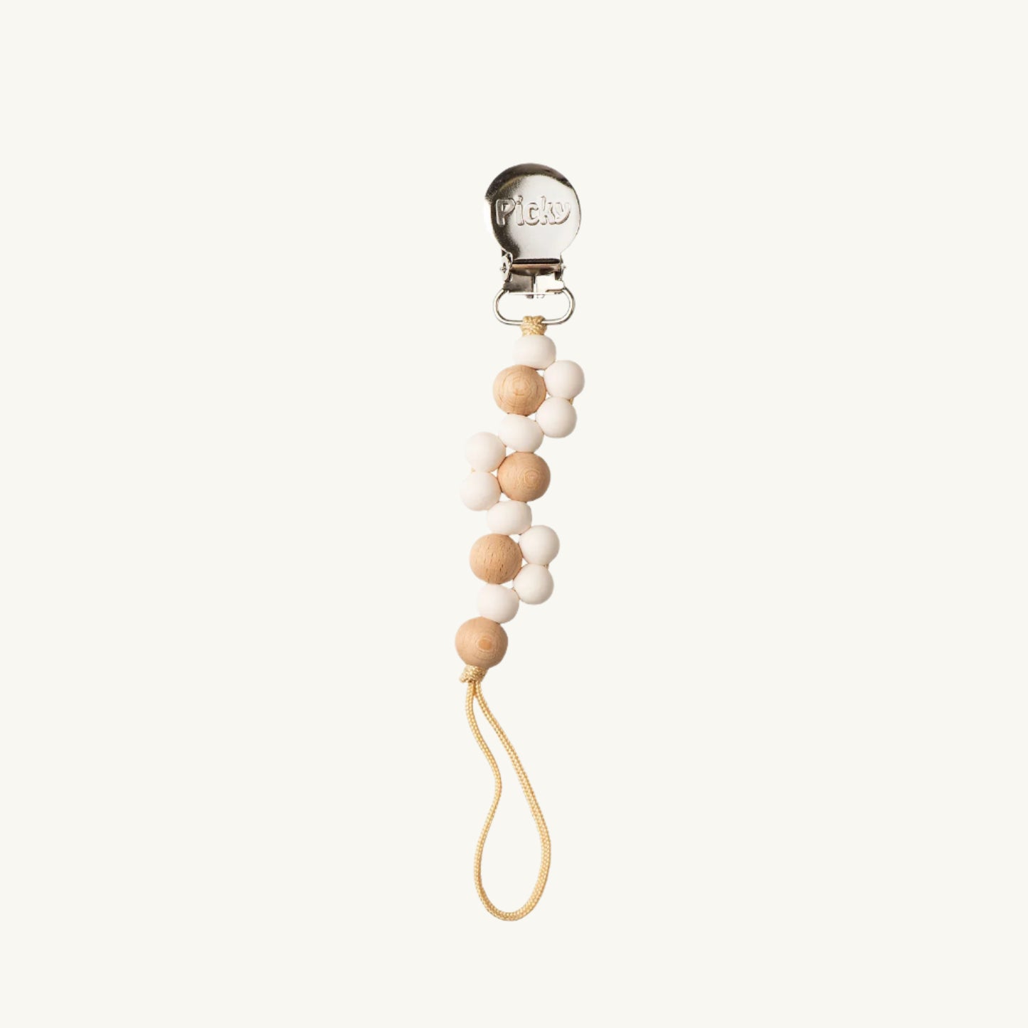 Silicone and Wood Braided Pacifier Clip