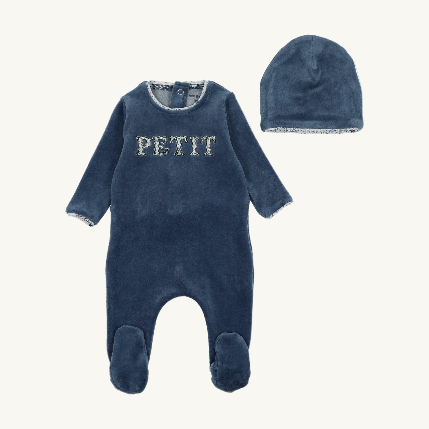 Velour Petite Footie/Beanie-Marina