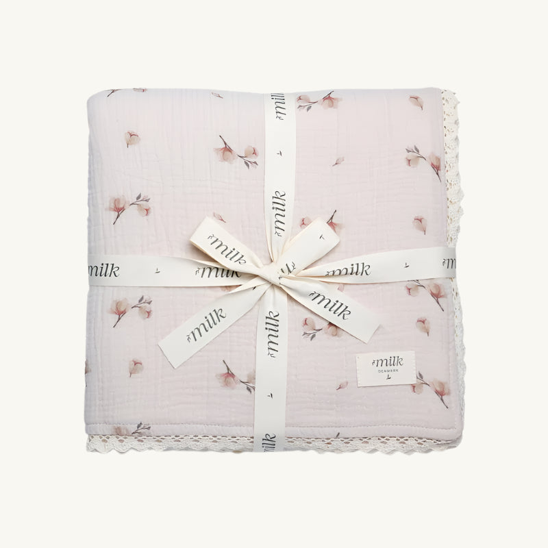 Lace Edge Blanket Blossom Oat