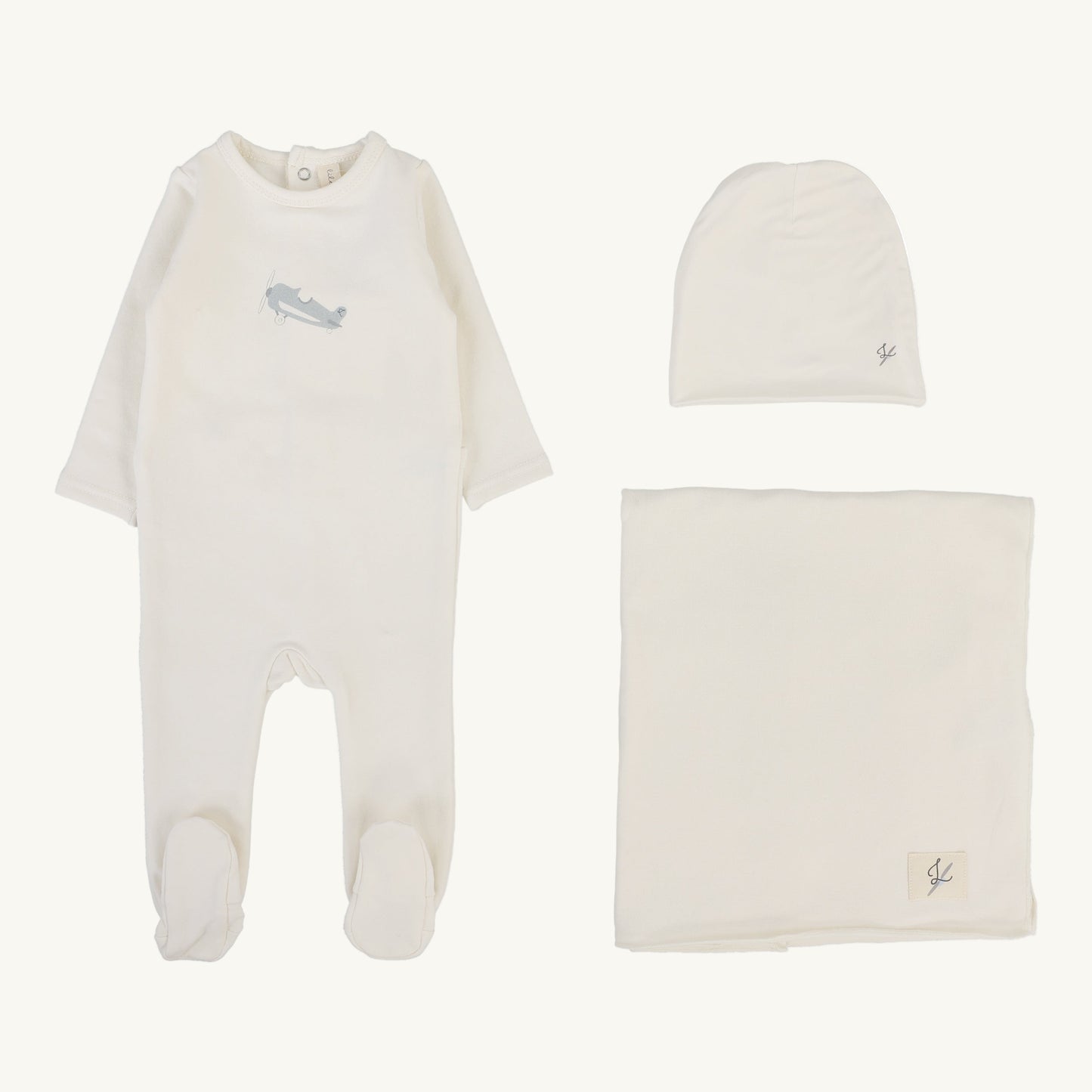 Graphic Layette set Cream/Airplane