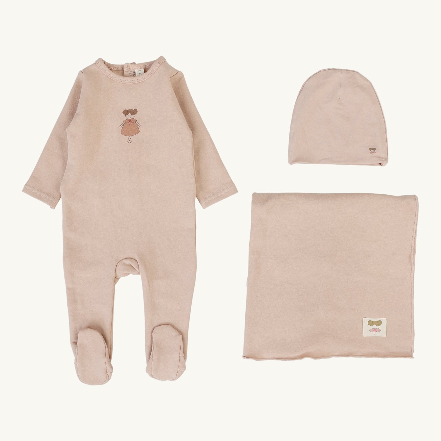 Graphic Layette set Dusty Pink