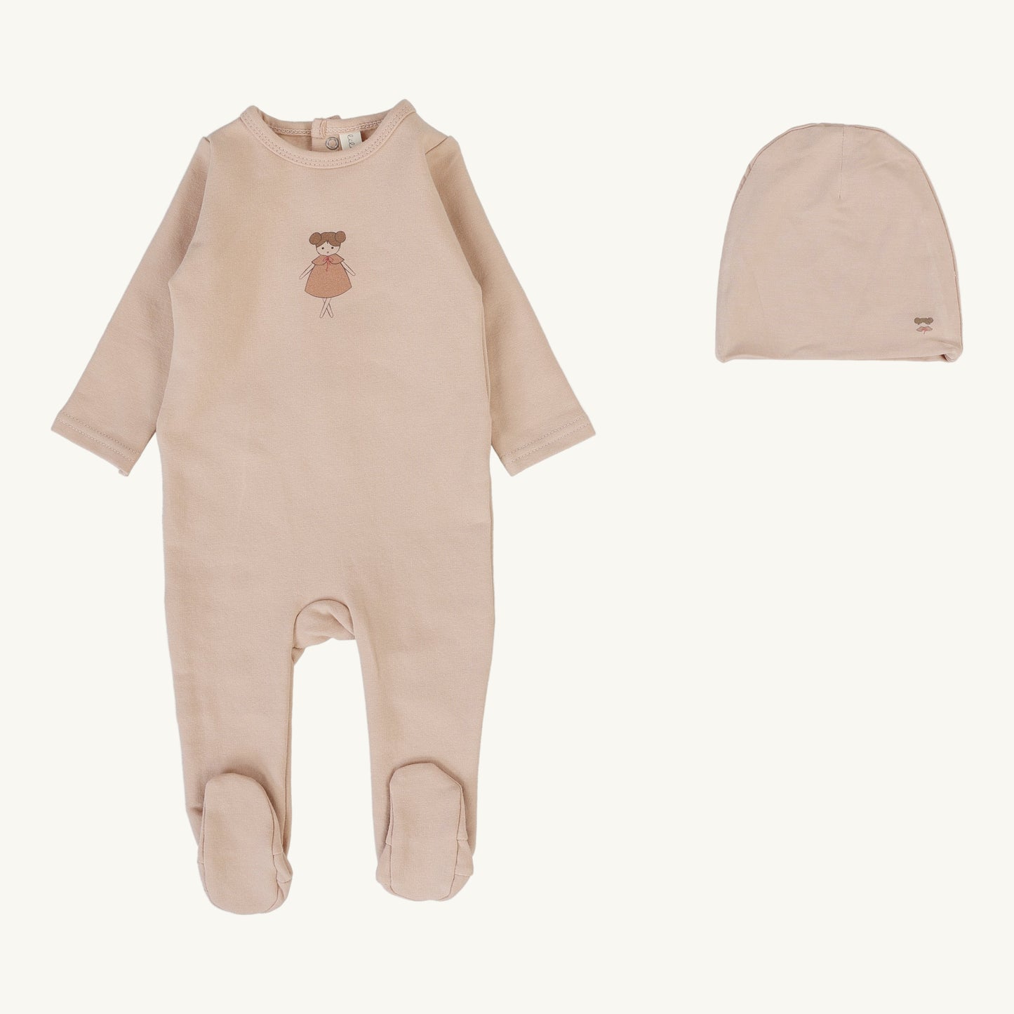 Graphic Footie Set Dusty Pink