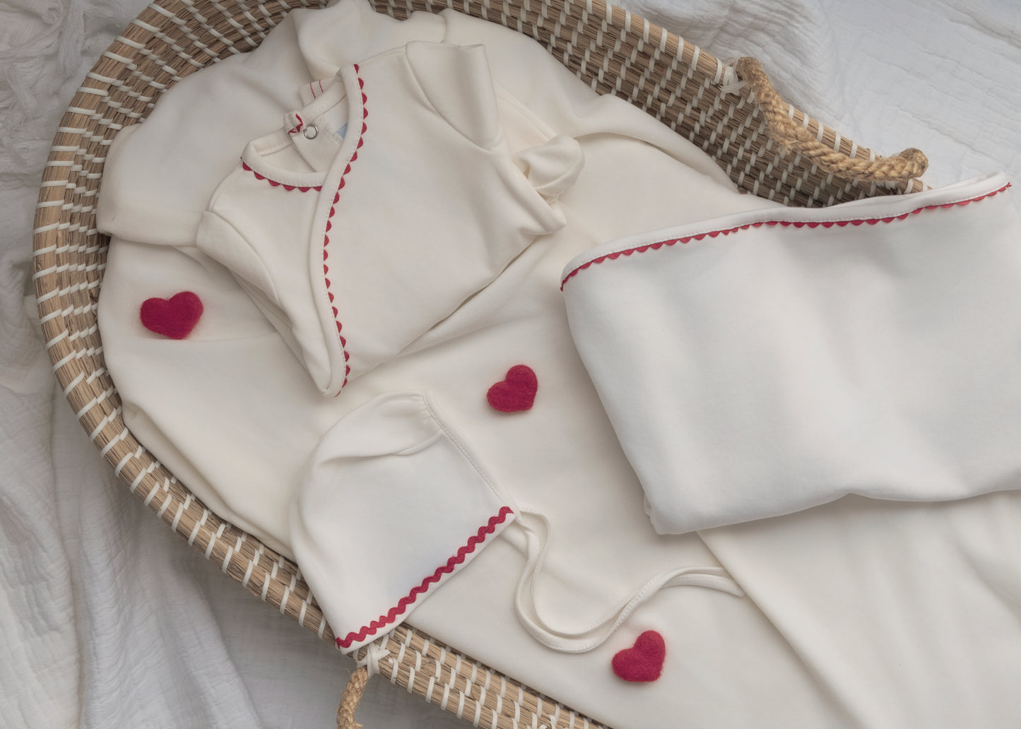 Classic Ric Rac Set Red on White