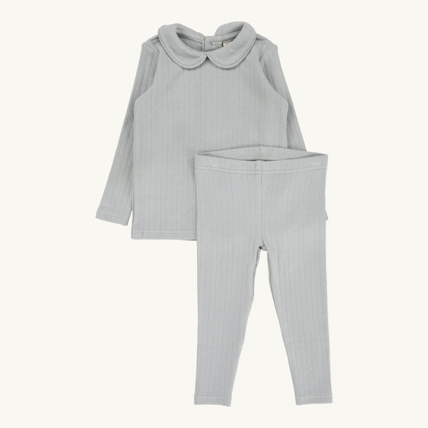 Fine Pointelle Collar Set Light Blue Peter Pan