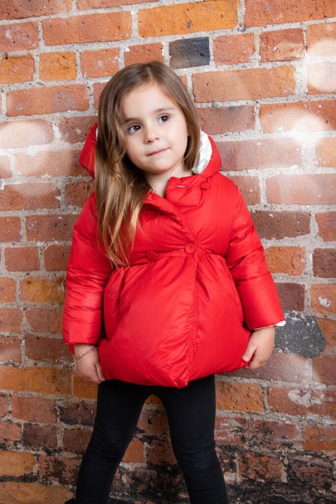 Flared Down Jacket Red