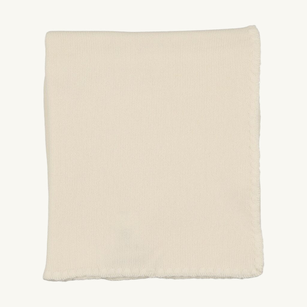 Embroidered edge knit Blanket