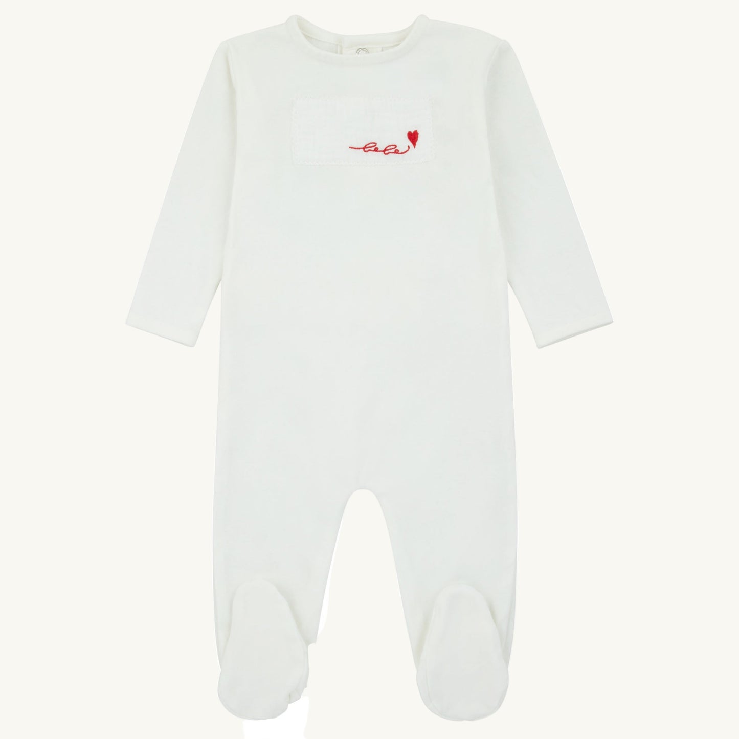 Layette Patch Footie Set-Red
