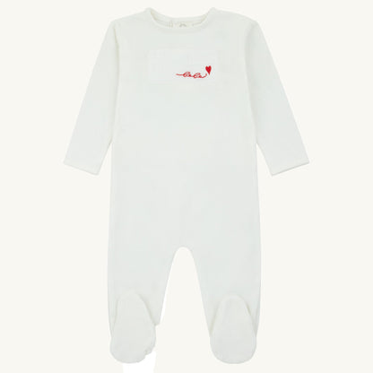 Layette Patch Footie Set-Red