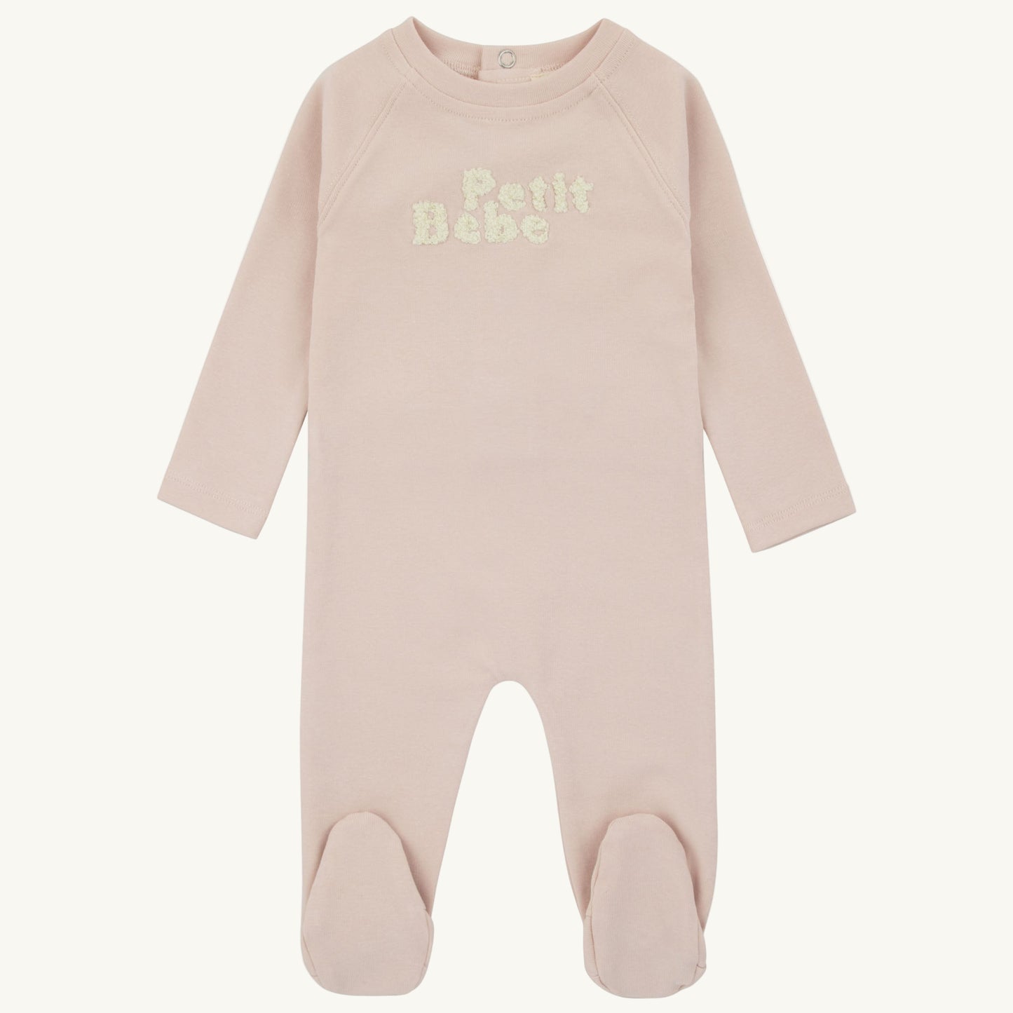 Terry Words Footie-Pink