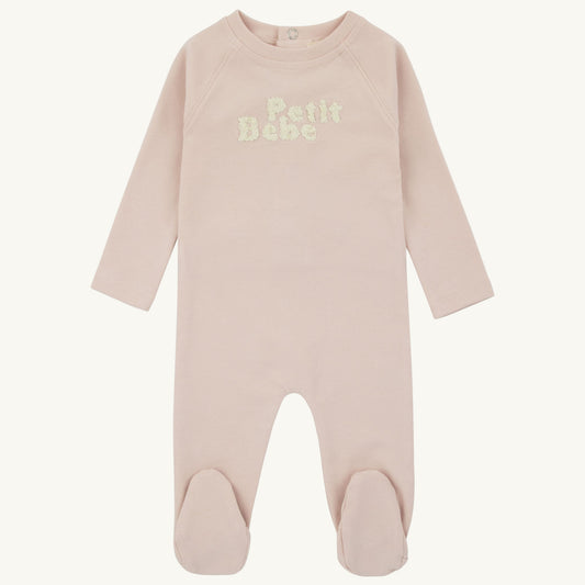 Terry Words Footie-Pink