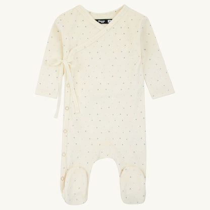Dot Pattern Velour Footie Boy Print