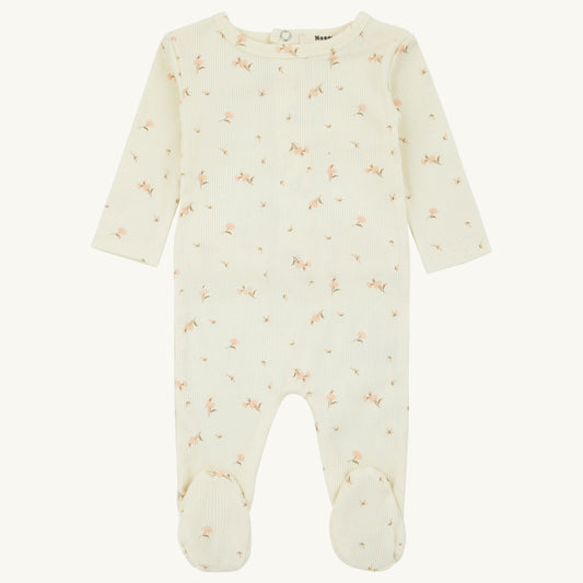 Ribbed Floral Layette Set Pink