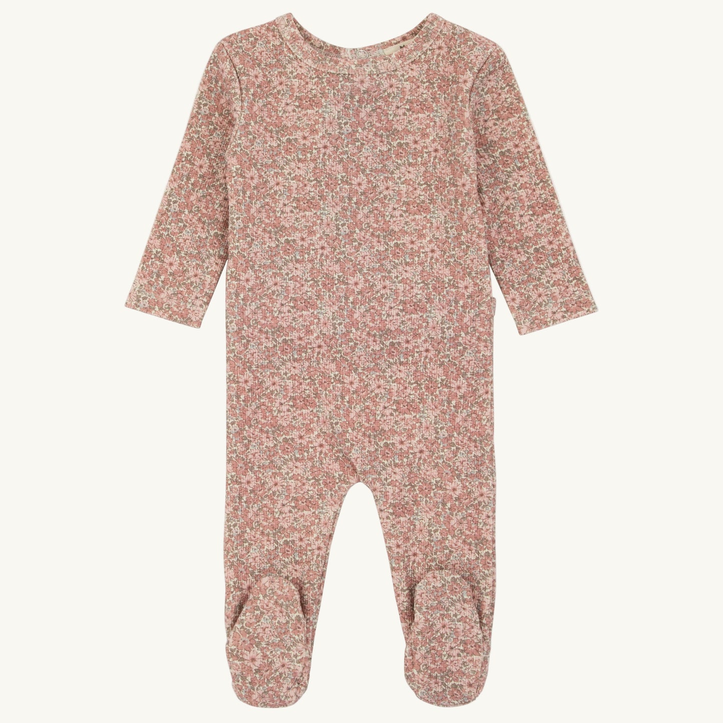 Floral Print Footie-Pink