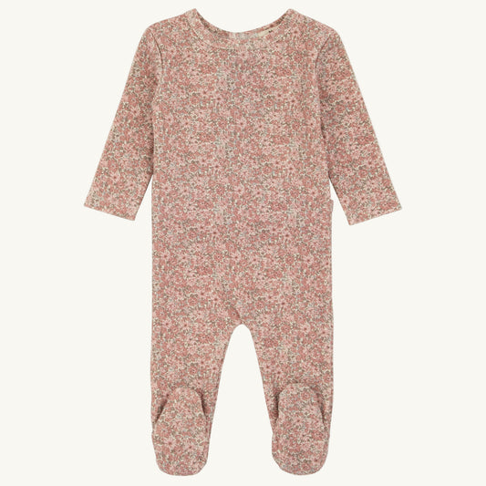 Floral Print Footie-Pink