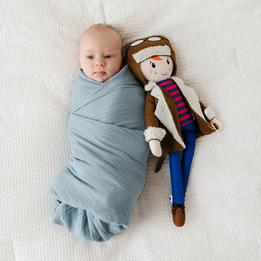 3 Pack Muslin Swaddle - Bluebell - Blue