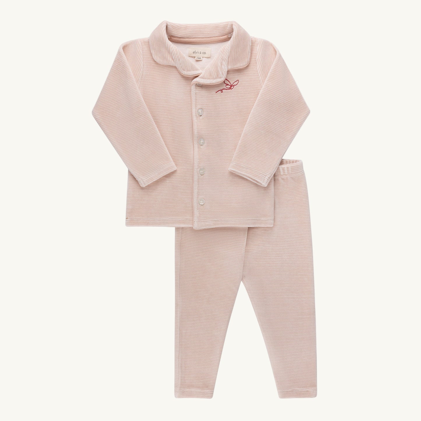 Velour Stripe Collection Light Pink Loungewear