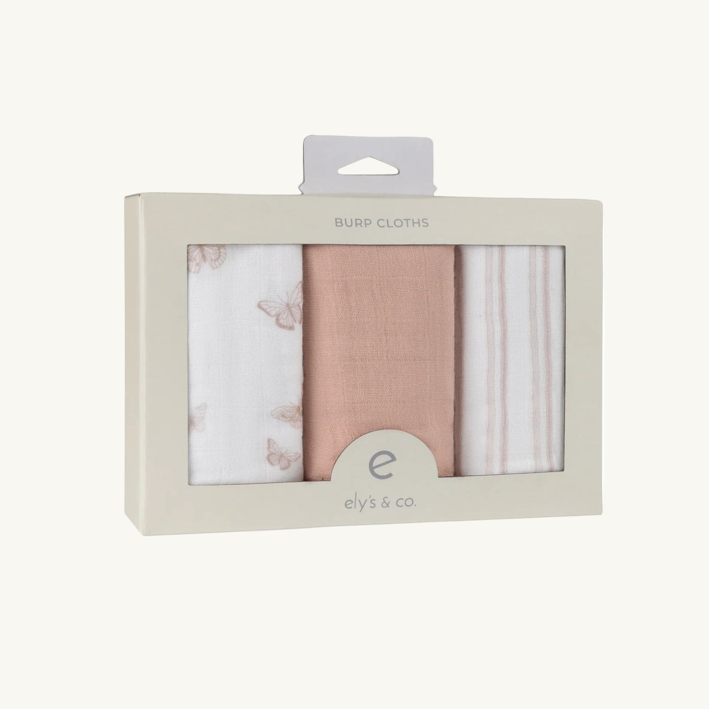 Muslin Burp Cloth 3 Pack - Pink Butterfly