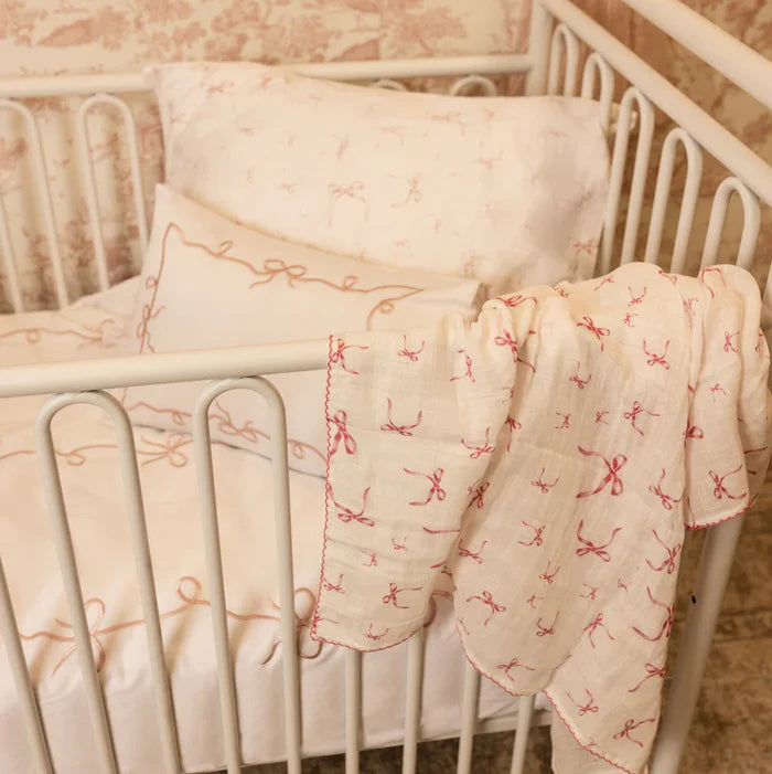Lafayette Pink Swaddle Burp Cloth Set